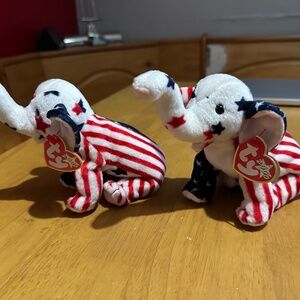 Lot of 7, Ty Beanie Baby‎ Righty 2000/2004 Vintage, Shocks, Pounds, Peanut